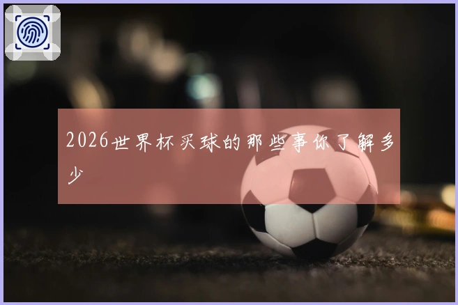 2026世界杯买球的那些事你了解多少